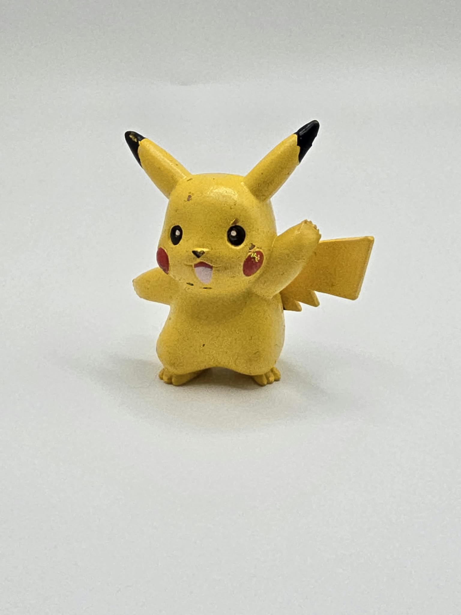 Authentic TOMY / Nintendo Pokémon Pikachu 2-Inch Mini Figure (Waving / Open-Mouth Stance)