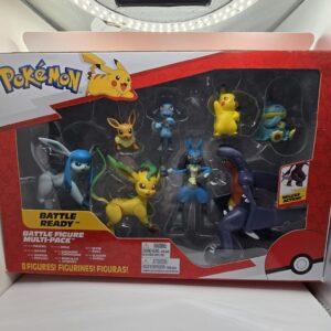 Pokémon Battle Ready 8-Figure Multi-Pack (Jazwares) – Glaceon, Leafeon, Garchomp, Lucario, Riolu, Eevee, Munchlax & Pikachu