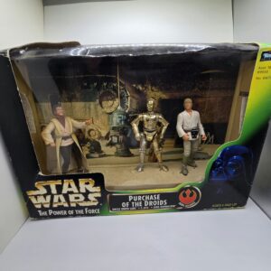 Vintage 1997 Kenner Star Wars Power of the Force: Purchase of the Droids Cinema Scene 3-Pack (Uncle Owen, C-3PO, Luke Skywalker)