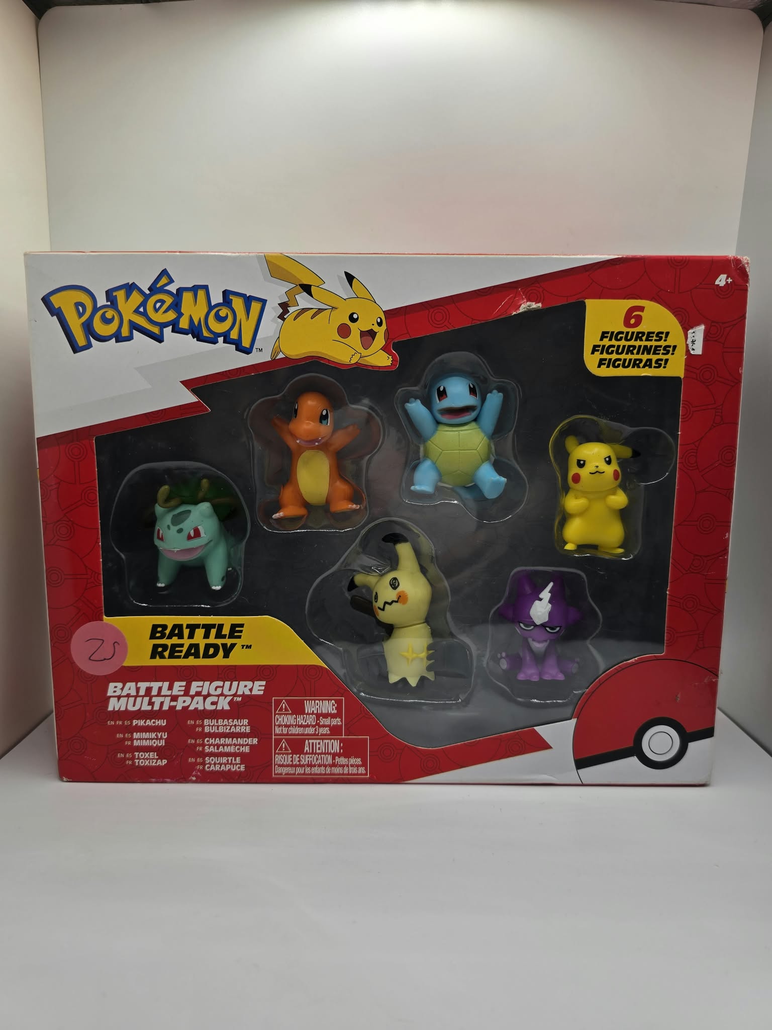 Pokémon Battle Ready 6-Figure Multi-Pack (Pikachu, Bulbasaur, Charmander, Squirtle, Mimikyu, Toxel)